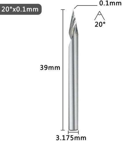 3.175mm Shank 3 Flute Chamfer Milling Cutter 60 Degrees CNC Router Bit Tungsten Carbide Chamfer End Mill CNC Engraving Milling Tool(30Dx0.2) in Saudi Arabia