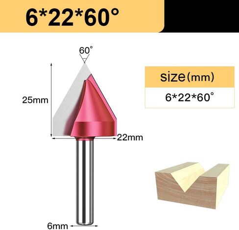 1pcs 6mm Shank 3D V Bit CNC Router Bits Wood Carving Cutter Tungsten Carbide 60 90 120 Deg MDF Woodworking Engraving Milling Cutters(6x16x90deg) in Saudi Arabia