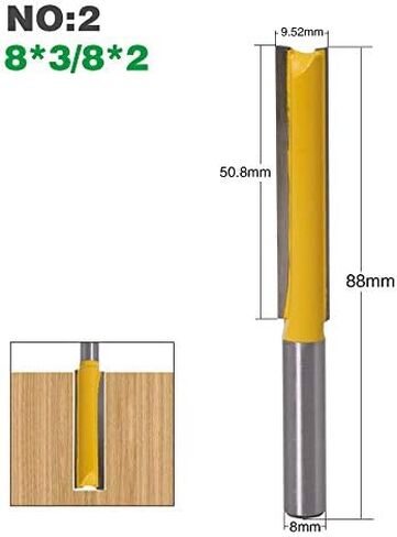 8mm 12.7mm شانك طويل التنظيف أسفل جهاز التوجيه بتات CNC CNC البتات النظيفة (رقم 7 8x12.7x76) in Saudi Arabia