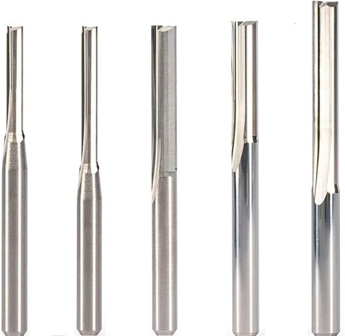 10pc 3.175 4 5 6mm Shank Straight Slot Wood Cutter CNC Solid Carbide Two Double Flute CNC Router End Mill Milling MDF Plywood(6x42) in Saudi Arabia