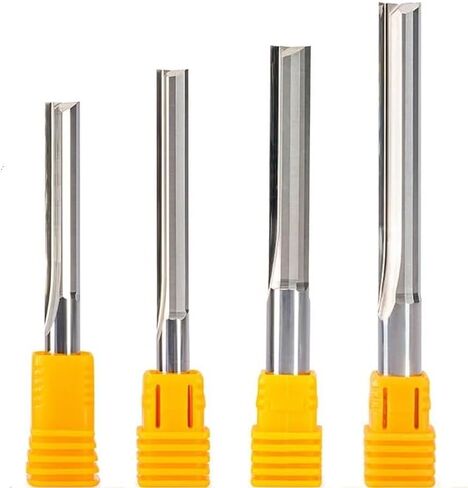10pc 3.175 4 5 6mm Shank Straight Slot Wood Cutter CNC Solid Carbide Two Double Flute CNC Router End Mill Milling MDF Plywood(6x42) in Saudi Arabia