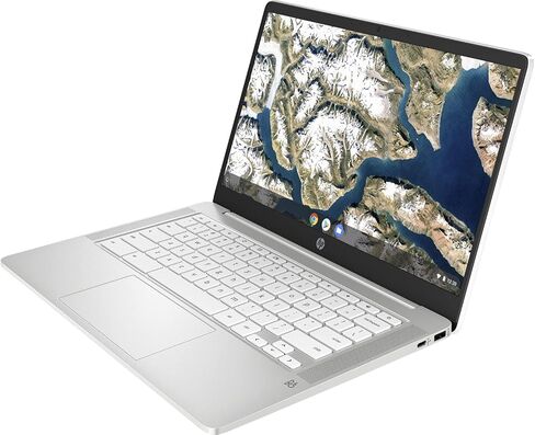 كمبيوتر محمول HP Chromebook 14، معالج Intel Celeron N4000، ذاكرة الوصول العشوائي 4 جيجابايت، 32 جيجابايت eMMC، شاشة عالية الدقة 14 بوصة، كروم، كمبيوتر خفيف الوزن مع كاميرا ويب وميكروفونات مزدوجة، المنزل، المدرسة، الموسيقى، الأفلام، (متجدد) in Kuwait