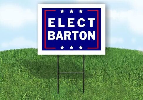 Elect Barton - علامة طريق Side Side Side Sign مع STAND - علامات الممرات للشوارع ، العشب ، بلوك ، منزل ، عقارات - علامات الفناء ، لافتات مخصصة ، لافتات شخصية - 18 "× 24" in Saudi Arabia