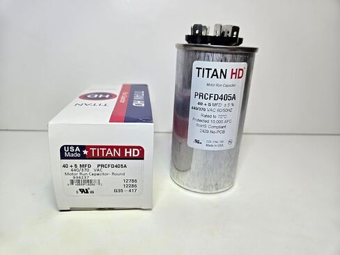Titan HD PRCFD405A 40/5 MFD 40 + 5 440/370 American Made Made Dual Run Capacitor HVAC A/C Central Air Complementer Packard in Kuwait
