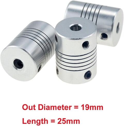 D19L25 5x8mm Motor Motor Jaw Coupling 5mm to 8mm اقتران مرن OD 19x25mm 3/4/5/6/6.35/7/8/10mm (6x10) in Saudi Arabia