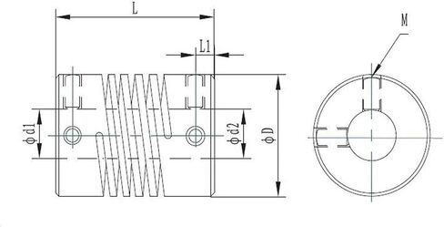 D19L25 5x8mm Motor Motor Jaw Coupling 5mm to 8mm اقتران مرن OD 19x25mm 3/4/5/6/6.35/7/8/10mm (6x10) in Saudi Arabia