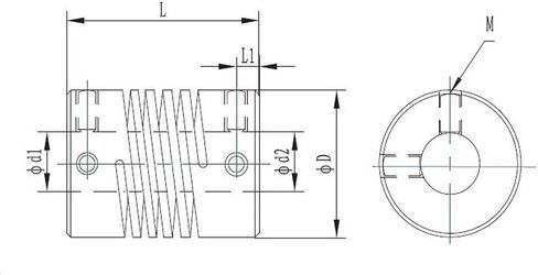 D19L25 5x8mm motor motor jaw jaw jaw jaw jaw 5mm to 8mm coupler od 19x25mm 3/4/5/6/6.35/7/8/10mm (10x10) in Kuwait