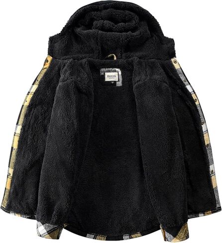 Shawnda Men's Sherpa Hooded Flannel Jacket Stack in Saudi Arabia