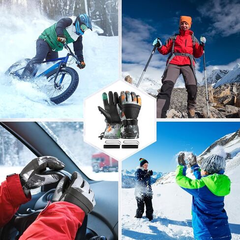 Ski ,Snow Gloves,3M Thinsulate Waterproof Cold Weather Winter Gloves for Parent- Cycling, Driving, Running in Saudi Arabia