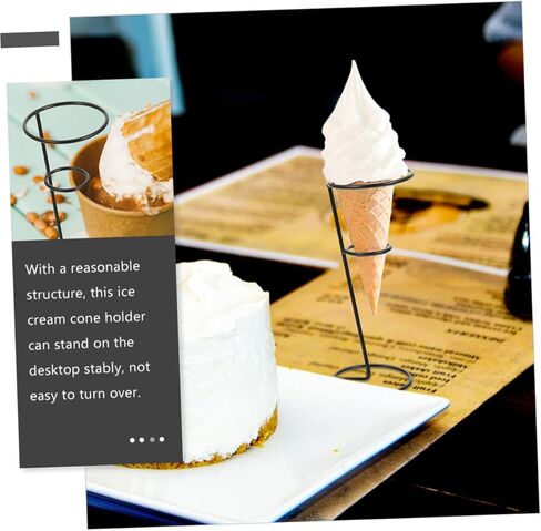 MAGICLULU 8 Pcs Iron Ice Cream Stand Cone Cream Display Stands Cone Display Holders Cone Holders for Display Ice Cream Cone Holders Party Ice Cream Cone Treat Holders Ice Cream Racks in Saudi Arabia