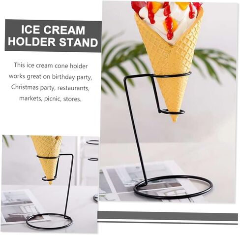 MAGICLULU 8 Pcs Iron Ice Cream Stand Cone Cream Display Stands Cone Display Holders Cone Holders for Display Ice Cream Cone Holders Party Ice Cream Cone Treat Holders Ice Cream Racks in Saudi Arabia