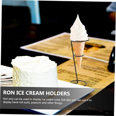 MAGICLULU 8 Pcs Iron Ice Cream Stand Cone Cream Display Stands Cone Display Holders Cone Holders for Display Ice Cream Cone Holders Party Ice Cream Cone Treat Holders Ice Cream Racks in Saudi Arabia
