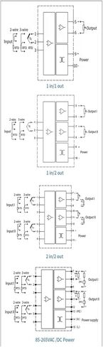18-30VDC الطاقة الحرارية لارتفاع درجة حرارة المعزل 24VDC DIN مع مرسل إشارة درجة الحرارة 4-20MA PT100 (2 في 2 OUT ، 4-20MA_PT100-200-850C) in Kuwait