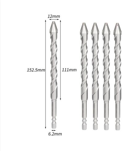 Eccentric Drill Bit 6.35mm Hex Handle Alloy Triangle Drill Ceramic Stone Rock 1Pcs(5pc 3mm) in Saudi Arabia