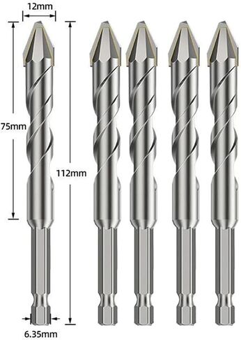 Eccentric Drill Bit 6.35mm Hex Handle Alloy Triangle Drill Ceramic Stone Rock 1Pcs(5pc 3mm) in Saudi Arabia