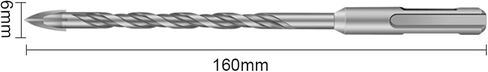 Triangular Impact Electric Hammer Drill Bit 110/160mm 1Pcs(12x160mm A) in Saudi Arabia