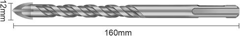 Triangular Impact Electric Hammer Drill Bit 110/160mm 1Pcs(12x160mm A) in Saudi Arabia