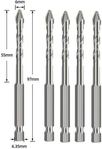 Eccentric Drill Bit 6.35mm Hex Handle Alloy Triangle Drill Ceramic Stone Rock 1Pcs(5pc 3mm) in Saudi Arabia