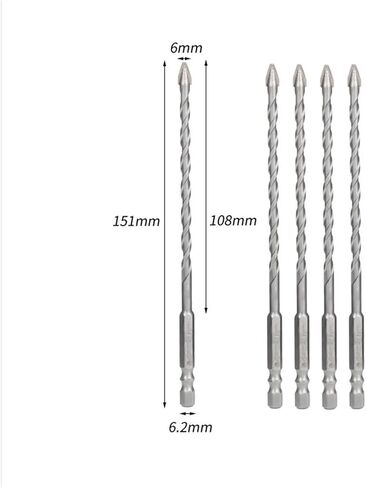 Eccentric Drill Bit 6.35mm Hex Handle Alloy Triangle Drill Ceramic Stone Rock 1Pcs(5pc 3mm) in Saudi Arabia
