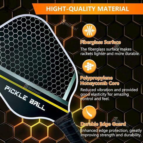 iMeshbean Pickleball Paddle, Fiberglass Surface Pickleball Paddle,Honeycomb Core Paddle Rackets, Lightweight & Wide, Comfortable Ergonomic Grip, Pickleball Paddles for Beginners & Pros in Saudi Arabia