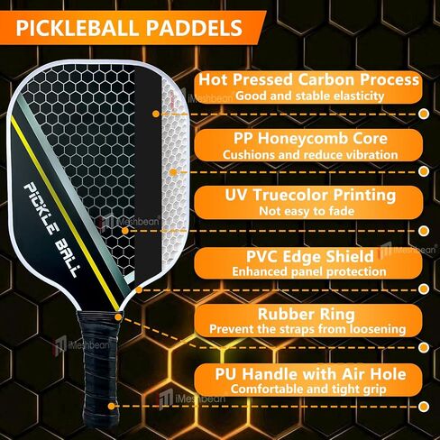 iMeshbean Pickleball Paddle, Fiberglass Surface Pickleball Paddle,Honeycomb Core Paddle Rackets, Lightweight & Wide, Comfortable Ergonomic Grip, Pickleball Paddles for Beginners & Pros in Saudi Arabia