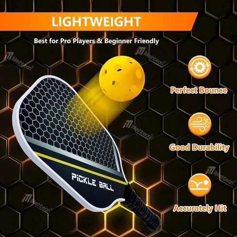 iMeshbean Pickleball Paddle, Fiberglass Surface Pickleball Paddle,Honeycomb Core Paddle Rackets, Lightweight & Wide, Comfortable Ergonomic Grip, Pickleball Paddles for Beginners & Pros in Saudi Arabia