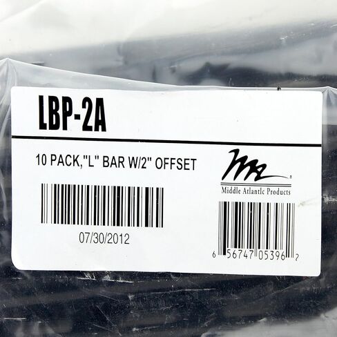 Middle Atlantic LBP-2A 2" Offset L-Shaped Lace Bar for Rackrail (10 Pack) in Kuwait