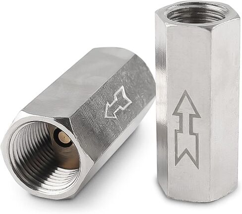 Brass Pneumatic Check Valve Full Port One Way Non- For Air Compressor 1/8" 1/4" 3/8" 1/2"(CV-02 w PC,With 6mm Fitting) in Saudi Arabia