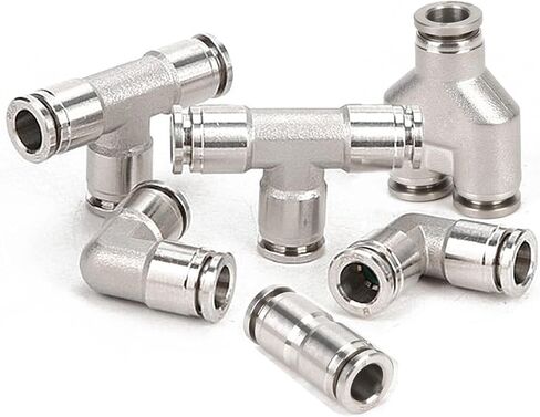 الموصلات الهوائية تجهيزات خرطوم الهواء 304 الفولاذ المقاوم للصدأ PU PY PE 6MM 8MM10MM إكسسوارات الأنابيب الالتواءات سريعة التركيب (PV ، 10 مم) in Saudi Arabia
