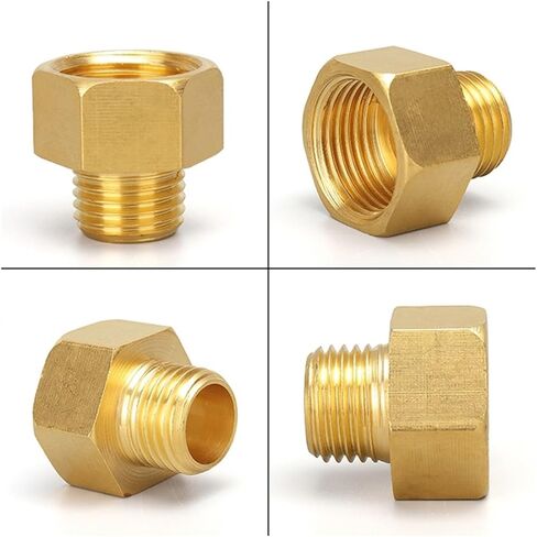 1/8" 1/4" 3/8" 1/2" Male to Female Thread Brass Pipe Connectors Brass Coupler Adapter Threaded Fitting(M2 To F4) in Saudi Arabia