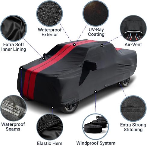 غطاء شاحنة ICArcover Premium لعام 2023 (Chevy Silverado 1500 CAB Extended CAB 6.5 قدم ، سرير منتظم) Pickup Truck Cover Cover Cover All Weather | المطر الثلج UV الشمس حامي حامي | الغطاء الخارجي الكامل في الهواء الطلق in Kuwait