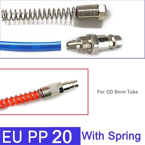 Pneumatic European Connector with Spring EU Standard Fittings for Compressor Air Hose Fitting 5mm * 8mm Quick Release Coupling(SP with Spring,20) in Saudi Arabia