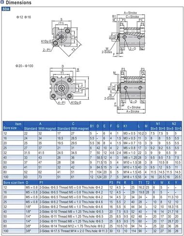 حرة جبل جبل أسطوانة الهواء CDU32-50D CDU32-60D (السكتة الدماغية 50) in Kuwait