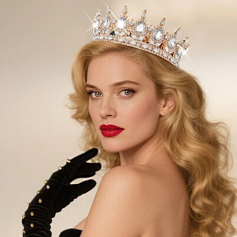 Dreshow Queen Crown for Women Rhinestone Crystal Tiara Princess Crowns Wedding Contable Corteme Association Association Hair Associor in Saudi Arabia