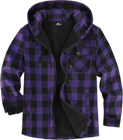 V Valanch Men Sherpa المبطن سترة الفانيلا مع غطاء محرك السيارة - zip up قميص منقو in Kuwait