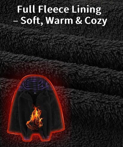 V Valanch Men Sherpa المبطن سترة الفانيلا مع غطاء محرك السيارة - zip up قميص منقو in Kuwait