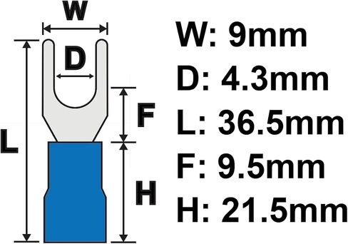 10pcs 6 AWG #8 M4 موصل شوكة شوكة معزول 88A 600V CE للمحطات الكهربائية (10 ، #8) in Saudi Arabia