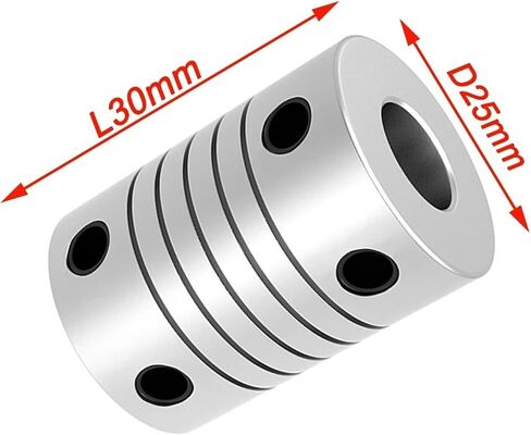 Linear Elastic Coding Coupling D25L30 /5/6/6.35/8/10/12mm Motor Stepper Motor Aluminum Alloy Coupling 3D Printer DIY Parts 1Pcs(6x12) in Saudi Arabia