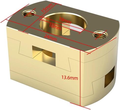1pc 3D Printer 10mm Coupling Brass 13.6mm Height 10mm Shaft Hole Z Axis Screw Hot Bed Coupler in Saudi Arabia