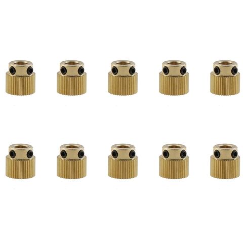 10pcs 40-Tooth Extruder Gear, 3D Printer Accessories, Drive Gear, Brass Extrusion Wheel Compatible with Ender 3, Ender 3 Pro, CR-10, CR-10s, S4, S5 (40-Tooth) in Saudi Arabia