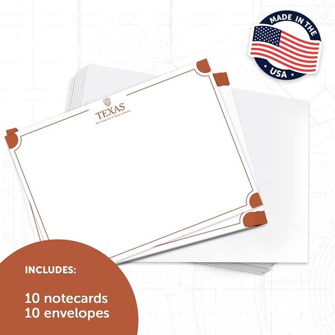 جامعة Desert Cactus University Texas 10 Pack Notecards Cardstock Longhorns UT Austin تشمل حفلات الأظرف Memo Party شكرًا لك (Notecard 4B) in Saudi Arabia