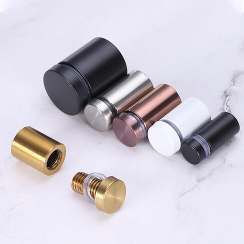 UXCELL 12 PCS 1/2 "× 1" مسامير مواجهة من الفولاذ المقاوم للصدأ جدار التثبيت علامة تصاعد مجموعة أجهزة مع 14 مساءً لتعليق لوحات الزجاج الاكريليك ، لوحات الإعلانات ، الذهب الوردي in Saudi Arabia