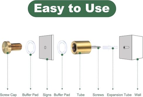 UXCELL 12 PCS 1/2 "× 1" مسامير مواجهة من الفولاذ المقاوم للصدأ جدار التثبيت علامة تصاعد مجموعة أجهزة مع 14 مساءً لتعليق لوحات الزجاج الاكريليك ، لوحات الإعلانات ، الذهب الوردي in Saudi Arabia