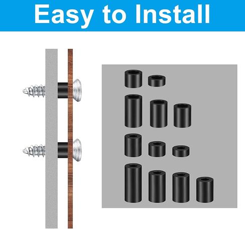 PATIKIL M5 Nylon Spacer Set, 100Pcs Non-Threaded ABS Round Spacer Standoff Assortment Electrical Outlet Spacers for PCB Motherboard, Circuit Board, Switch and Receptacle, Black in Saudi Arabia