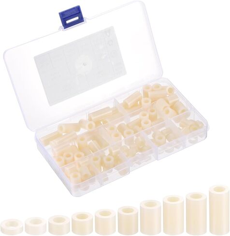PATIKIL M5 Nylon Spacer Set, 100Pcs Non-Threaded ABS Round Spacer Standoff Assortment Electrical Outlet Spacers for PCB Motherboard, Circuit Board, Switch and Receptacle, Black in Saudi Arabia