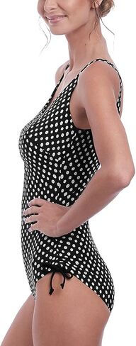 Fantasie Women's Santa Monica Underwire One Piece Swimsuit, FS6729, Black/White, 34FF in Saudi Arabia
