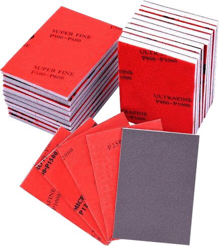 18 PCS 320-2500 صنفرة الصنفرة الحصيلة تشكيلة ورق الصنفرة ، منصات رمل رمل ناعمة رمال الرمل الرطبة (الأحمر ، الحجم: 10 * 7 سم) in Saudi Arabia