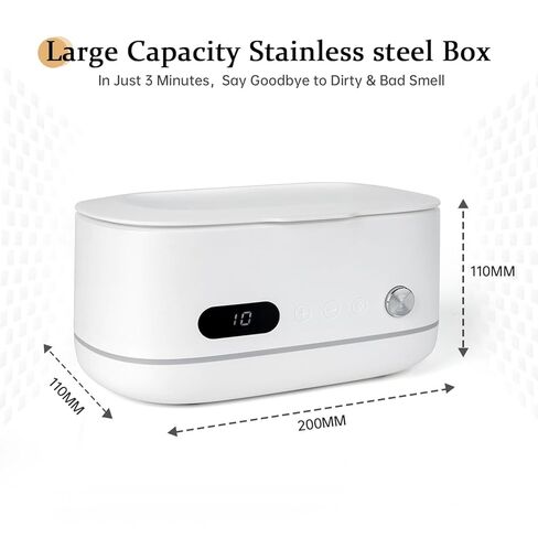 Powerful Ultrasonic Cleaner for Jewelry, Eyeglasses, Watch & Brushes, 480ML Stainless Steel Tank, Portable Design, Fast Clean for Ring, Earring, Bracelet & Necklace, with Smart Timer & Degas Function in Kuwait