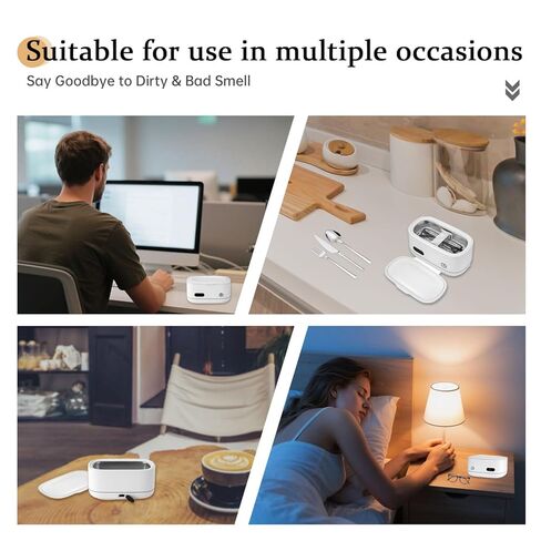 Powerful Ultrasonic Cleaner for Jewelry, Eyeglasses, Watch & Brushes, 480ML Stainless Steel Tank, Portable Design, Fast Clean for Ring, Earring, Bracelet & Necklace, with Smart Timer & Degas Function in Kuwait