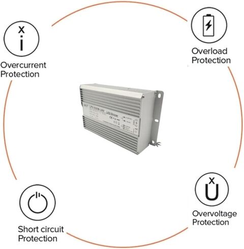 500 واط مزود طاقة مقاوم للماء 24V 36V 48VDC العازلة في الهواء الطلق محول الطاقة LPV-500W (24V-500W) in Kuwait